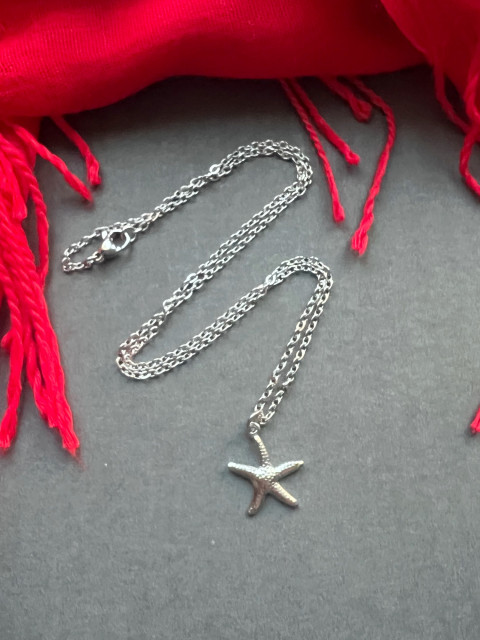 Řetízek s hvězdicí - S.Steel přívěsek moře léto nerez hvězdice steel 
