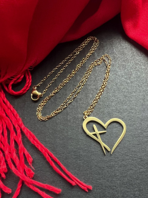 Řetízek se srdíčkem - S.Steel srdce křížek láska steel přívěsek nerez 