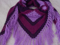 Fialový barevný - háčkovaný šátek