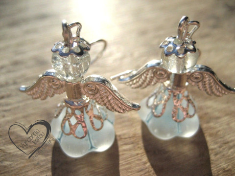 NÁUŠNICE - TYRKYSOVÝ ANDĚL ANDÍLEK náušnice vánoční anděl andílek křídla andělíček andělé andílci andělíčci sváteční andělské 