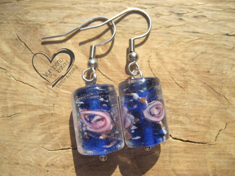 NÁUŠNICE - MODRÉ VINUTÉ PERLE náušnice vinutky perly vinuté perle 