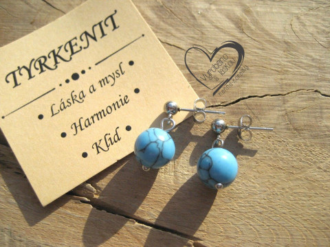 NÁUŠNICE PUZETY - TYRKENIT I. náušnice minerál minerální pro alergiky puzetkové 