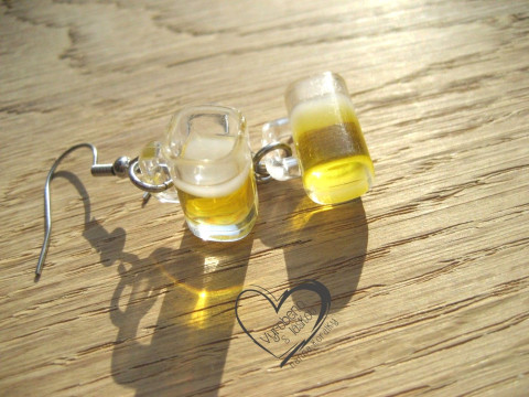 NÁUŠNICE - PIVO veselé hravé sranda náušnice pas 