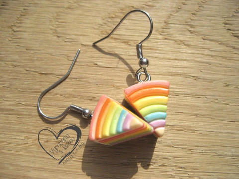 NÁUŠNICE - DUHOVÝ DORTÍK veselé hravé sranda náušnice pas 