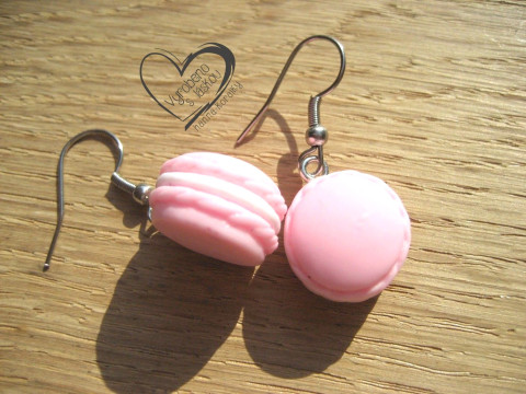 Náušnice - světle růžové makronky veselé hravé sranda náušnice 