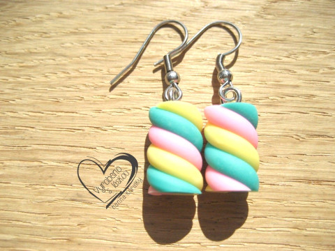 NÁUŠNICE - MARSHMALLOW - zelené veselé hravé sranda náušnice 