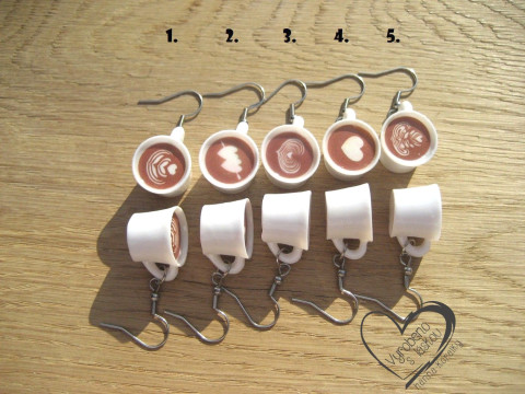 NÁUŠNICE CAPPUCCINO veselé hravé sranda náušnice 