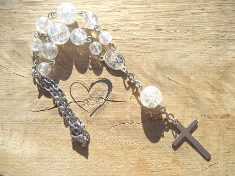 Autorůženec - křišťál andělská aura talisman růženec ochrana amulet ochranný do auta řidič autorůženec na cestách 