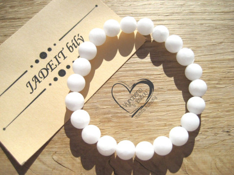 Náramek Jadeit bílý matný 8mm náramek minerál minerální pro alergiky 