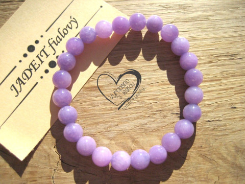 Náramek Jadeit fialový 8mm náramek minerál minerální pro alergiky 