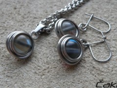 Náhrdelník - černý a modrý