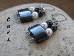 Náhrdelník - černý a modrý