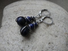 Náhrdelník - černý a modrý