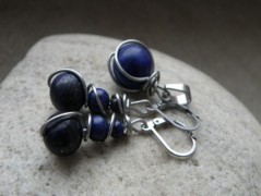 Náhrdelník - černý a modrý