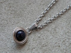 Náhrdelník - černý a modrý