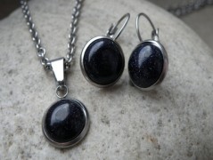 Náhrdelník - černý a modrý