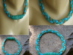 Náhrdelník - černý a modrý