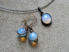 Náhrdelník - černý a modrý