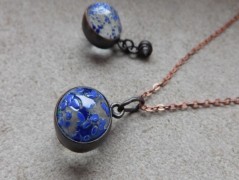 Náhrdelník - černý a modrý