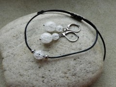 Náhrdelník - černý a modrý