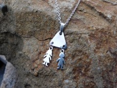 Náhrdelník - černý a modrý