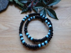 Náhrdelník - černý a modrý