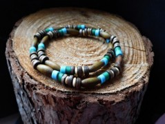 Náhrdelník - černý a modrý