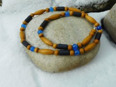 Náhrdelník - černý a modrý