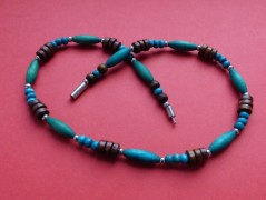 Náhrdelník - černý a modrý