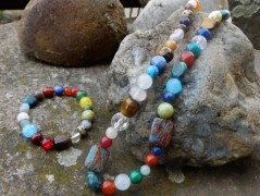 Náhrdelník - černý a modrý