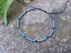 Náhrdelník - černý a modrý