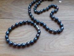 Náhrdelník - černý a modrý