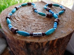 Náhrdelník - černý a modrý