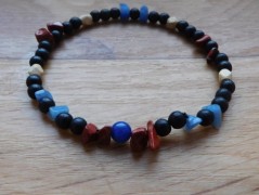 Náhrdelník - černý a modrý