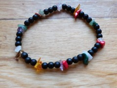 Náhrdelník - černý a modrý