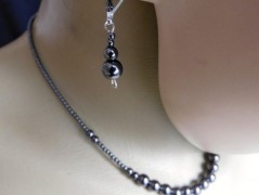 Náhrdelník - černý a modrý