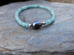 Náhrdelník - černý a modrý