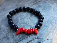 Náhrdelník - černý a modrý