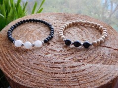 Náhrdelník - černý a modrý