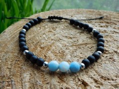 Náhrdelník - černý a modrý