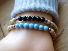 Náhrdelník - černý a modrý