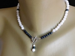 Náhrdelník - černý a modrý