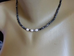 Náhrdelník - černý a modrý