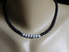 Náhrdelník - černý a modrý