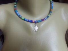 Náhrdelník - černý a modrý