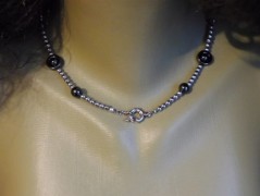 Náhrdelník - černý a modrý