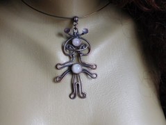 Náhrdelník - černý a modrý