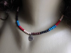 Náhrdelník - černý a modrý