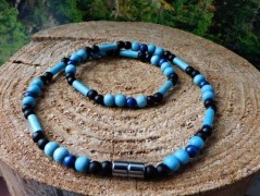 Náhrdelník - černý a modrý