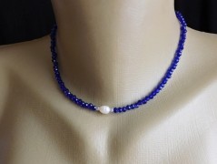 Náhrdelník - černý a modrý